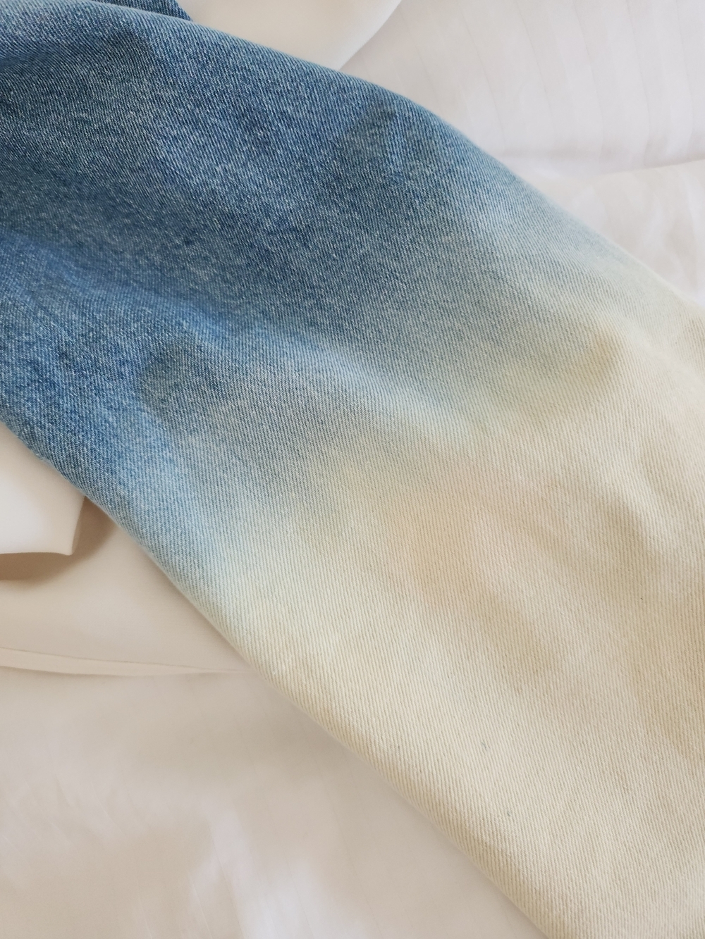 ASOS Blue to Cream Ombre Wide-Leg Jeans - Picture 8 of 8